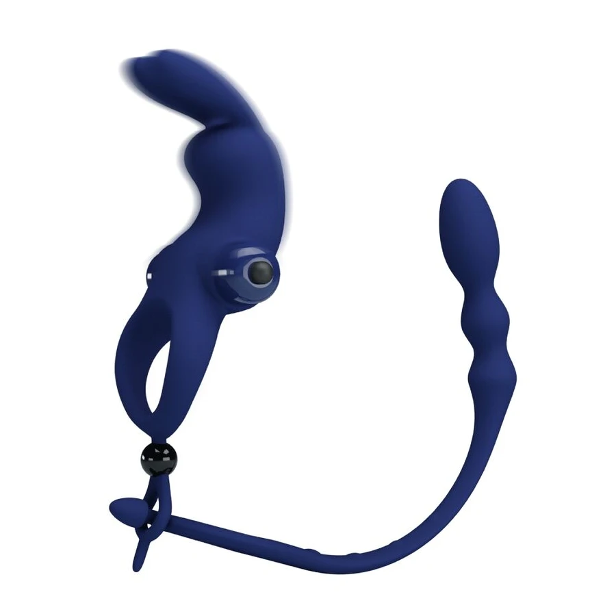 PRETTY LOVE - AYAD RABBIT VIBRATORRING MIT STECKER BLAU